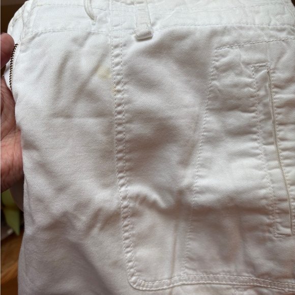 Johnny Was White Embroidered Peacock Bird Cargo Capri Pants Size S - Picture 9 of 9